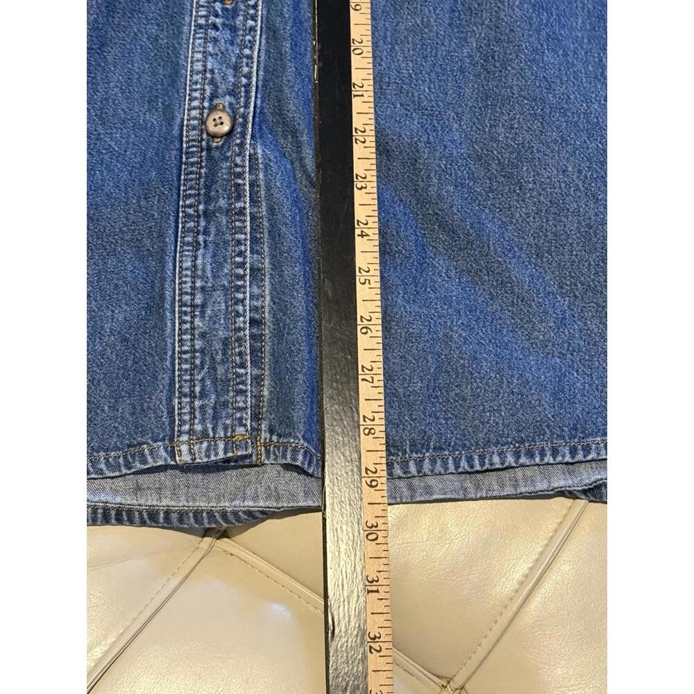 Carolina Blues plus Women's Red Corduroy Collar Denim Shirt 18W - Picture 9 of 10